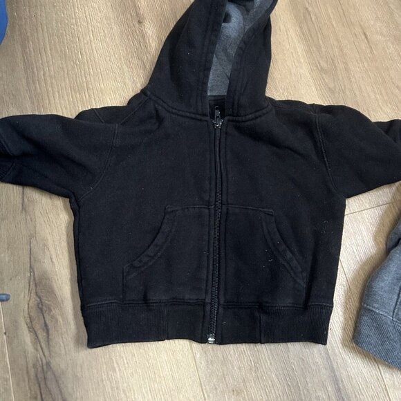 Gymboree 3-6 mo boys gray and black full zip hoodie sweatshirt set 2 baby - Picture 5 of 8